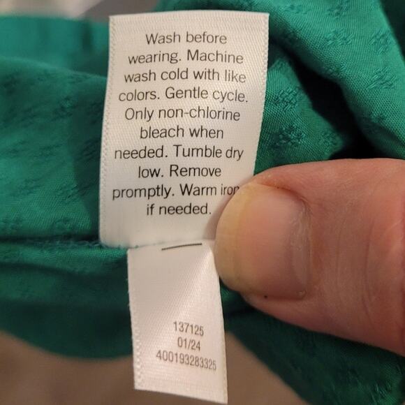 NWT Croft Barrow Green Swiss Dot Midi Dress XXL Cottagecore Modest Spring Career - Picture 12 of 14